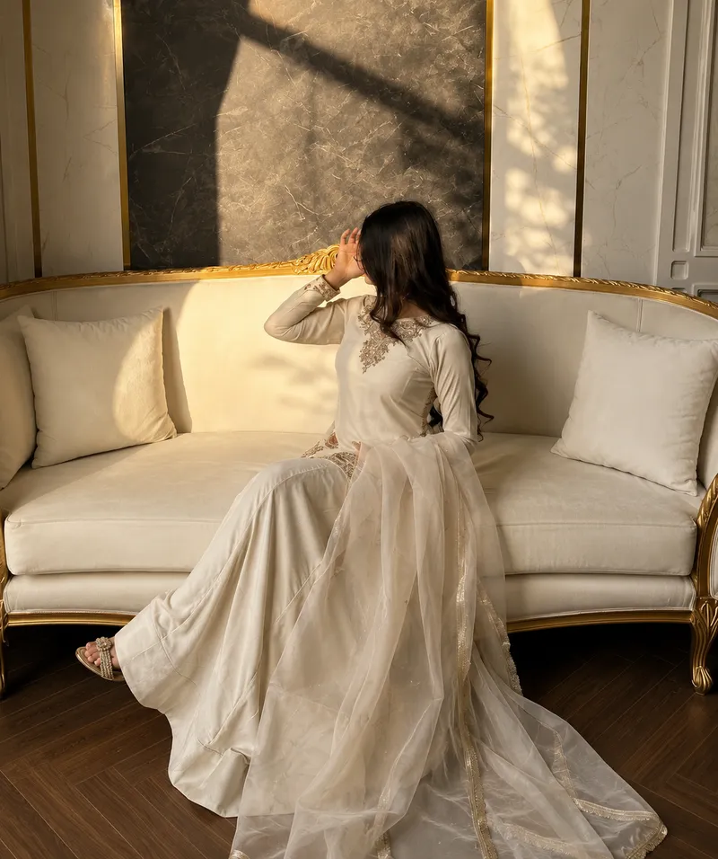 Rose Gold Organza Suit